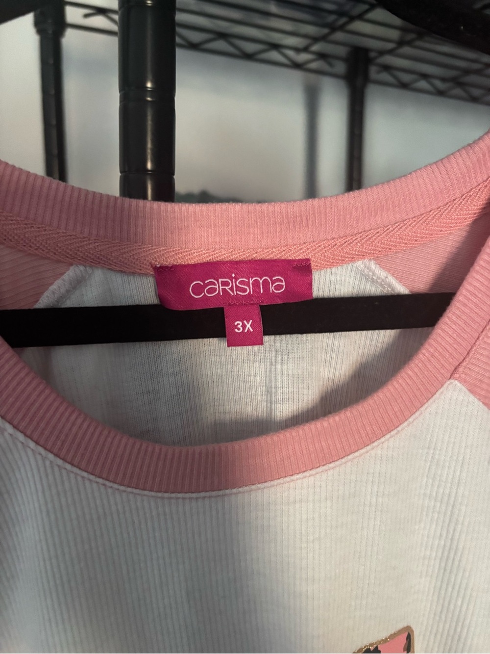 5/$25 Carisma Ribbed Raglan Tee Size 3X - Picture 3 of 3